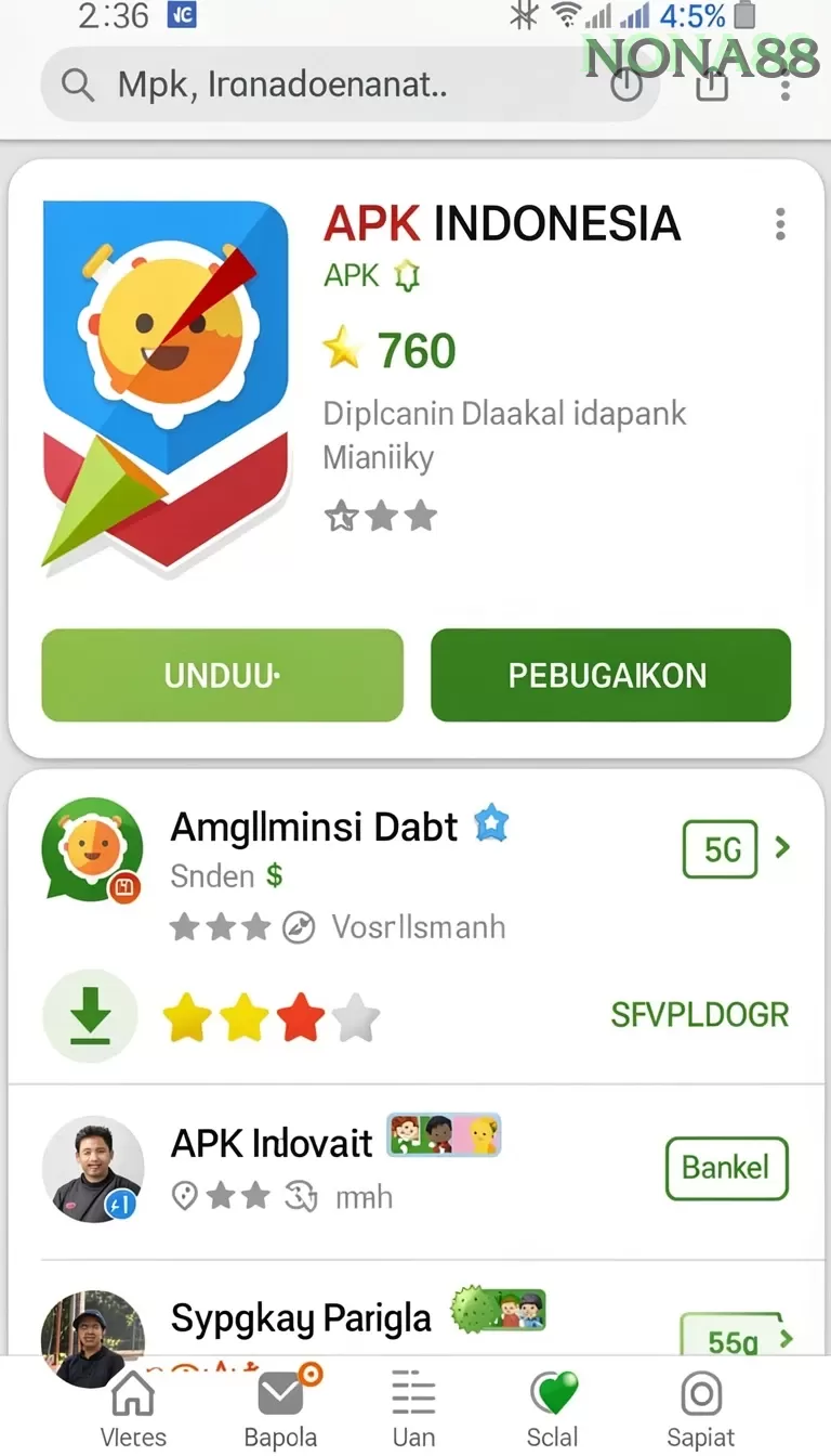 Cuplikan layar 567TV — menu navigasi